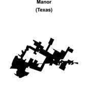 Manor, Texas blank outline map vector