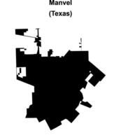 Manvel, Texas blank outline map vector