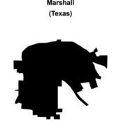 Marshall, Texas blank outline map vector