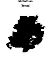 Midlothian, Texas blank outline map vector