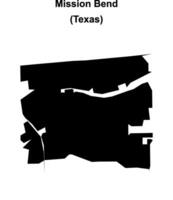 Mission Bend, Texas blank outline map vector