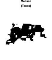 Melissa, Texas blank outline map vector