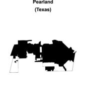 Pearland, Texas blank outline map vector