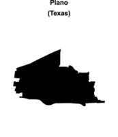 Plano, Texas blank outline map vector