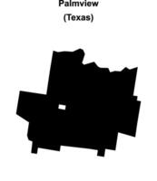Palmview, Texas blank outline map vector