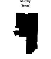 Murphy, Texas blank outline map vector