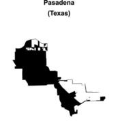 Pasadena, Texas blank outline map vector