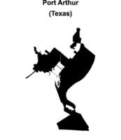 Port Arthur, Texas blank outline map vector