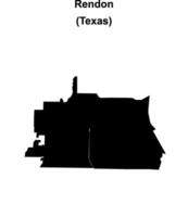 Rendon, Texas blank outline map vector