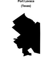 Port Lavaca, Texas blank outline map vector