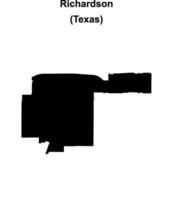 Richardson, Texas blank outline map vector