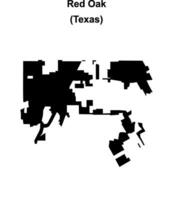 Red Oak, Texas blank outline map vector