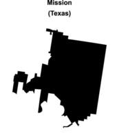 Mission, Texas blank outline map vector