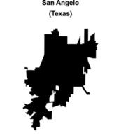 San Angelo, Texas blank outline map vector
