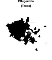 Pflugerville, Texas blank outline map vector