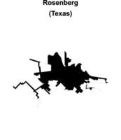 Rosenberg, Texas blank outline map vector
