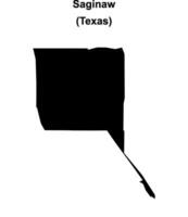 Saginaw, Texas blank outline map vector