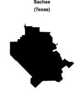 Sachse, Texas blank outline map vector