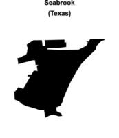Seabrook, Texas blank outline map vector