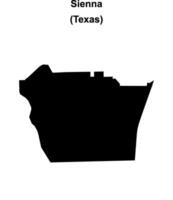 Sienna, Texas blank outline map vector