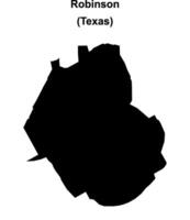 Robinson, Texas blank outline map vector