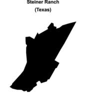 Steiner Ranch, Texas blank outline map vector