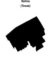 Selma, Texas blank outline map vector