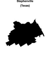Stephenville, Texas blank outline map vector
