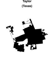 Taylor, Texas blank outline map vector