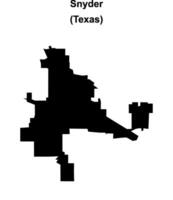 Snyder, Texas blank outline map vector