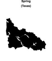 Spring, Texas blank outline map vector