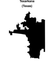 Texarkana, Texas blank outline map vector