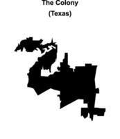 The Colony, Texas blank outline map vector