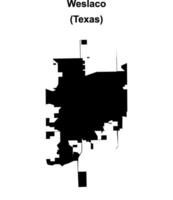 Weslaco, Texas blank outline map vector