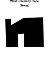 West University Place, Texas blank outline map vector