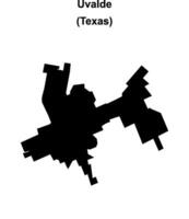 Uvalde, Texas blank outline map vector