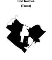 Port Neches, Texas blank outline map vector