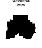 University Park, Texas blank outline map vector