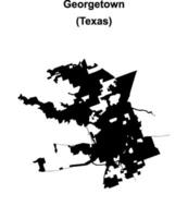 Georgetown, Texas blank outline map vector