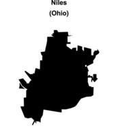 Niles, Ohio blank outline map vector
