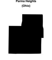 Parma Heights, Ohio blank outline map vector