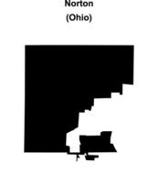 Norton, Ohio blank outline map vector