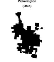 Pickerington, Ohio blank outline map vector