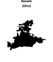 Newark, Ohio blank outline map vector