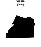 Oregon, Ohio blank outline map vector