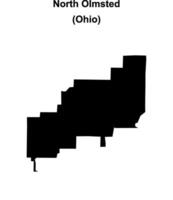 North Olmsted, Ohio blank outline map vector