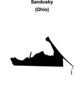 Sandusky, Ohio blank outline map vector