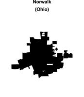 Norwalk, Ohio blank outline map vector