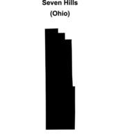 Seven Hills, Ohio blank outline map vector