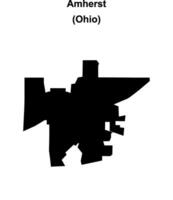Amherst, Ohio blank outline map vector